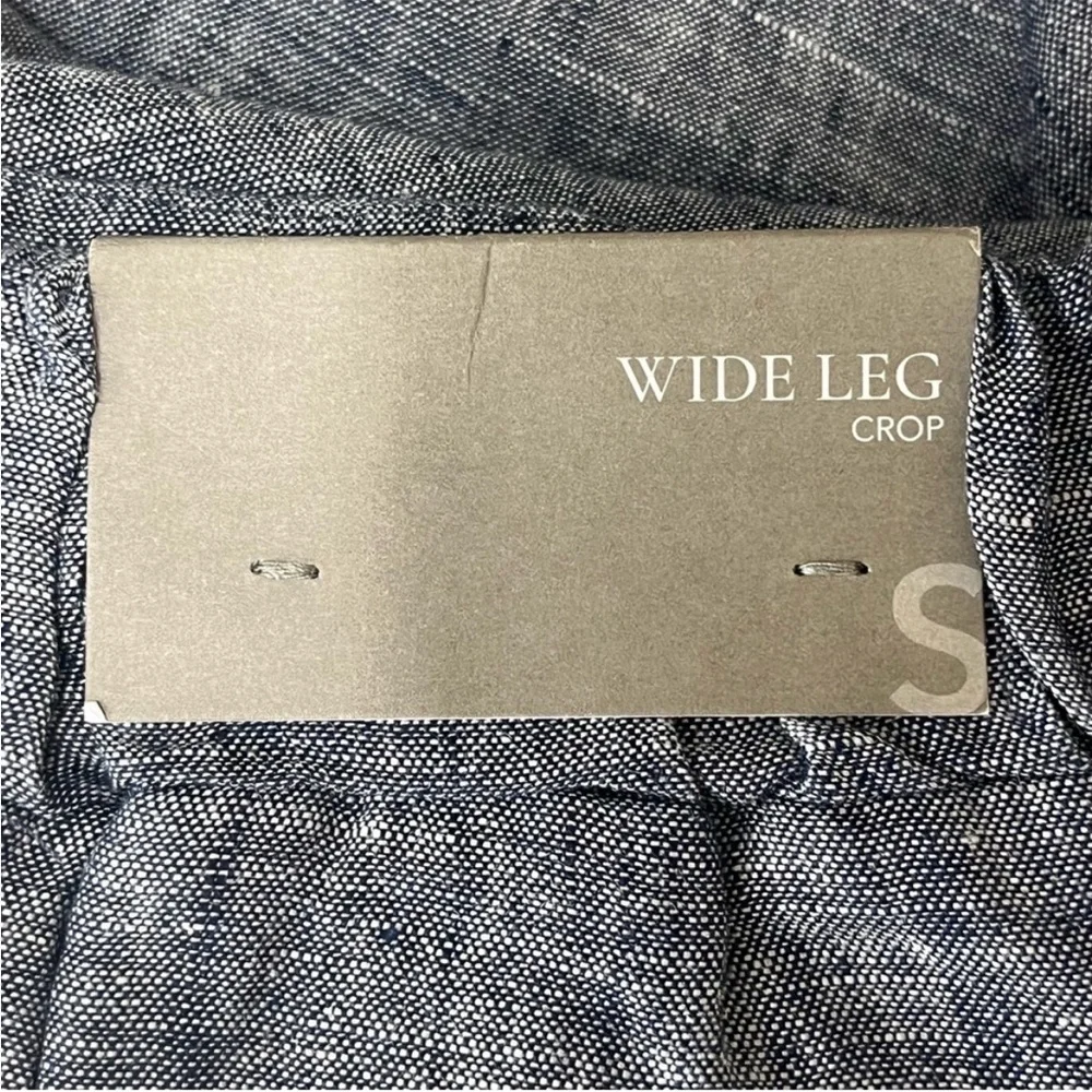 SOFT SURROUNDINGS NWT ALISO POINT LINEN WIDE LEG CROP PANTS BLUE SMALL - Picture 6 of 12